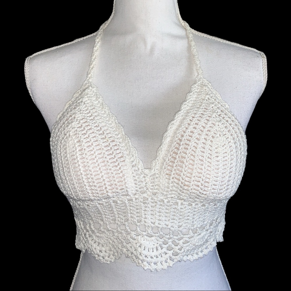 White Crochet Bralette Crop Top
